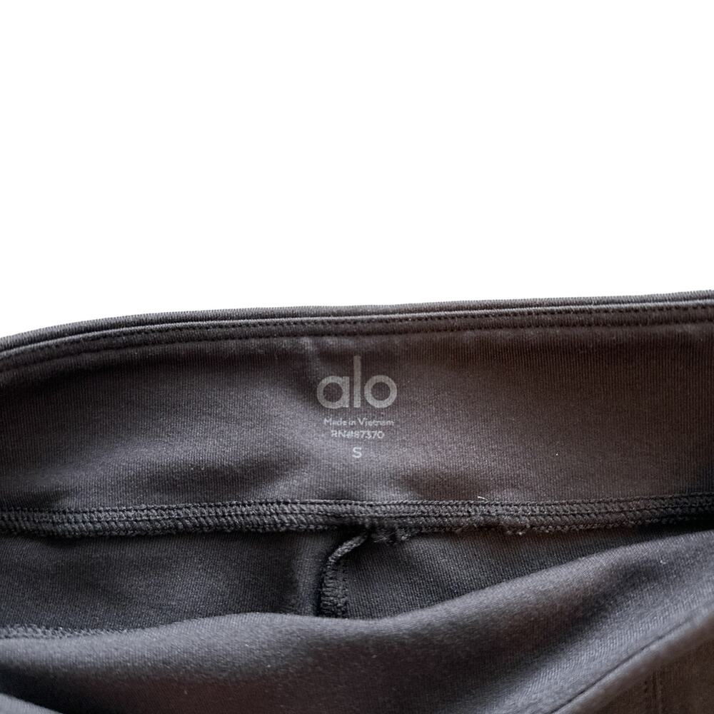 Alo Yoga Airbrush High Waist Flutter Flare Split Legging Pant Black Small - Picture 11 of 15